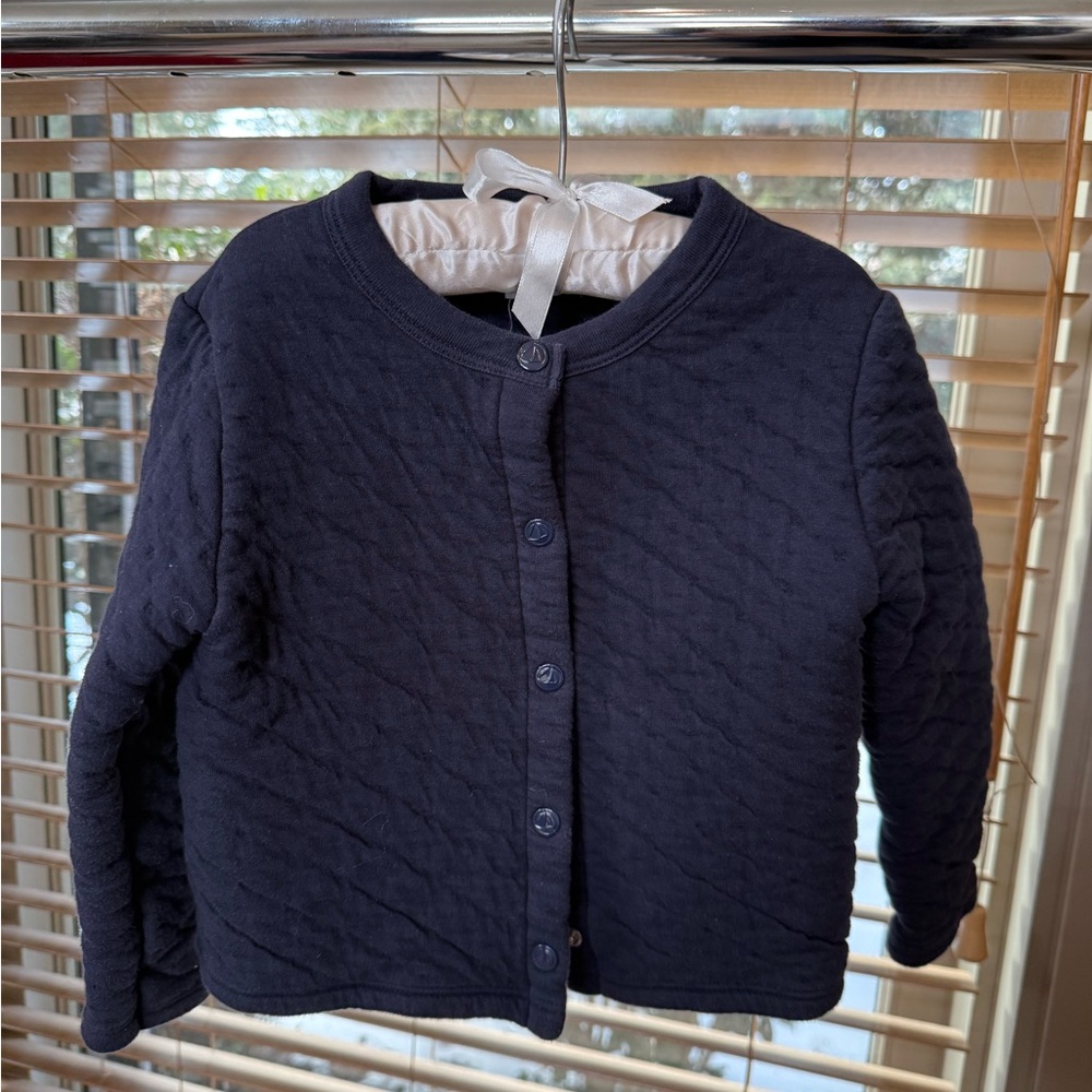 Petit Bateau Dark Blue Quilted Kids Light Jacket